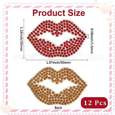 Стразы из смолы для губ hotfix (клей-расплав на обратной стороне)&nbsp;DIY-WH20013-44-1