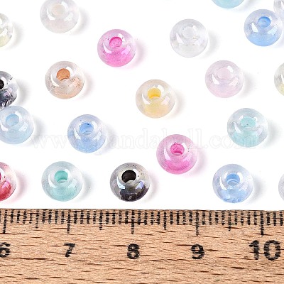 Внутри цветные прозрачные стеклянные бусины&nbsp;SEED-T009-01M-1