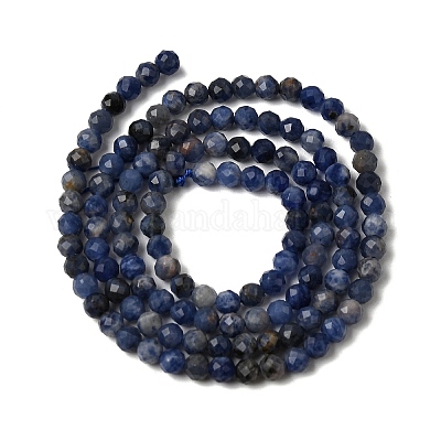 Природный содалит бисер нитей&nbsp;G-L653-B02-3mm-03-1