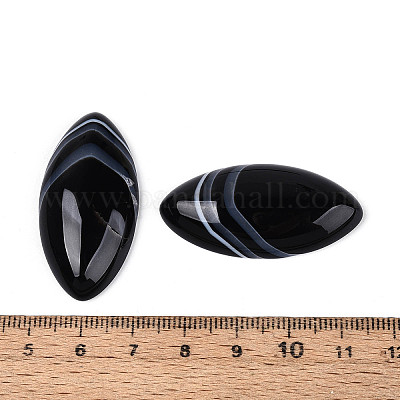 Натуральный черный агат (окрашенный и нагретый) кабошоны&nbsp;G-T144-78A-1