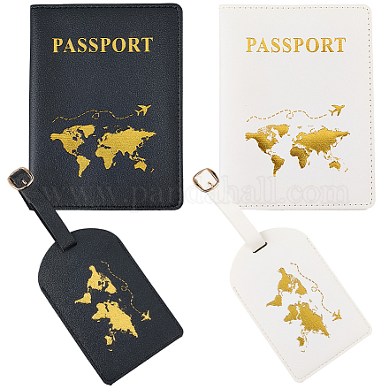 2 бирка для багажа из искусственной кожи и 2 обложки для паспорта FIND-CL0001-14E-1
