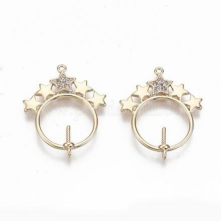 Латунные микропейв прозрачные кубические циркониевые стержни KK-T062-22G-NF-1