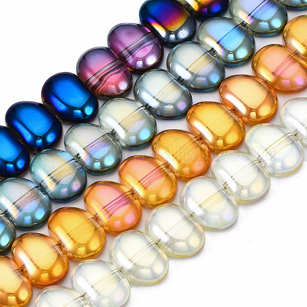 Стеклянные бусины с гальваническим покрытием &nbsp;EGLA-N008-012-1