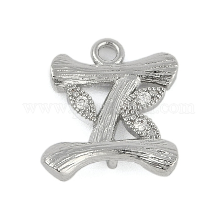 Латунные хрустальные стразы буквы звенья соединительные подвески&nbsp;KK-S395-06P-I-1