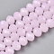 Glass Beads Strands, Imitation Jade, Faceted, Rondelle, Pink, 8x6mm, Hole: 1mm, about 60~62pcs/strand, 39~40cm