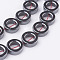 Non-magnetic Synthetic Hematite Beads Strands, Donut, 10x3.5mm, Hole: 1mm, about 40pcs/strand, 15.3 inch(39cm)
