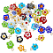 48Pcs Handmade Millefiori Glass Pendants, Flower, with 304 Stainless Steel Loop, Mixed Color, 12.6mm, Hole: 1.5mm