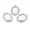 Non-Tarnish 304 Stainless Steel Pendant Cabochon Settings, Oval, Stainless Steel Color, 28x20.5x1mm, Hole: 1.6mm, Tray: 18x13mm