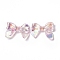 Transparent Acrylic Beads, AB Color, Bowknot, Pink, 23x33.5x7.5mm, Hole: 1.7mm