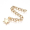 304 Stainless Steel Chain Extender, Curb Chain, with Charms, Star, Golden, 60.5mm, link: 4x3x0.5mm, charm: 8.5x7x0.6mm.