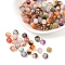 94Pcs Cat Eye Beads, Drawbench Style, Round, Gold Foil, Mixed Color, 5.5mm, Hole: 1mm, 47pcs/bag