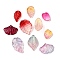 60Pcs 10 Styles Glass Pendants, Leaf, Mixed Color, 13.5~23.5x10~20x2.9~4.5mm, Hole: 1~1.5mm, 6pcs/style