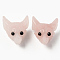 Natural Rose Quartz Pendants, Top Drilled Beads, with Black Onyx Eye, Wolf Head, 30.5x23.5x11.5~13mm, Hole: 2mm