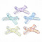 Transparent Acrylic Beads, Glitter Powder, Bowknot, Mixed Color, 19x32.5x6mm, Hole: 1.8mm, about 400pcs/500g