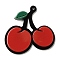 Opaque Acrylic Pendants, Cherry, 38x41x4.5mm, Hole: 1.5mm