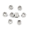 Brass Beads, Cube, Faceted, Cadmium Free & Nickel Free & Lead Free, Real Platinum Plated, 3x3x3mm, Hole: 1.5x1.5mm