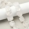 Natural Quartz Crystal Beads Strands, Rock Crystal, Nuggets, with Seed Beads, 9.5~13x8.5~12.5x5~6mm, Hole: 1.2mm, about 28~29pcs/strand, 14.96''(38cm)~15.55''(39.5cm)