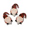 Christmas Single Face Printed Wood Big Pendants, Gnome Charms, FireBrick, 54x37x26mm, Hole: 2mm