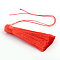 Polyester Tassel Pendant Decorations, Red, 77~81x12~13mm