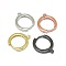 Brass Huggie Hoop Earring Findings, Long-Lasting Plated, Circle Ring, Mixed Color, 16.5x13.5x2mm, Hole: 1.2mm, Pin: 0.8mm