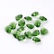 Romantic Valentines Ideas Glass Charms, Faceted Heart Charm, Lime Green, 14x14x8mm, Hole: 1mm