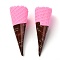 Opaque Resin Decoden Cabochons, Ice Cream Cone, Pink, 69x24mm