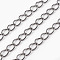 Brass Twisted Chains, Curb Chains, Soldered, with Spool, Oval, Lead Free & Cadmium Free, Gunmetal, 5x4x0.5mm, about 16.4 Feet(5m)/roll