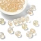 40Pcs Resin Beads, Golden Metal Enlaced, Pumpkin, Cornsilk, 11x8mm, Hole: 2mm