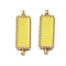 304 Stainless Steel Enamel Connector Charms, Golden, Rectangle Links, Yellow, 15x5x2mm, Hole: 1mm
