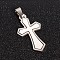 Non-Tarnish 201 Stainless Steel Cross Split Pendants, Stainless Steel Color, 42x22.5x1.5mm, Hole: 4x9mm