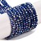Baking Electroplate Glass Beads Strands, AB Color, Faceted, Round, Royal Blue, 4x3mm, Hole: 1mm, about 105~110pcs/strand, 38~39cm
