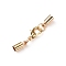 Brass Lobster Claw Clasps, with Cord Ends, Light Gold, 33mm, Cord End: 9x4mm, Inner Diameter: 3.5mm, 10pcs/bag