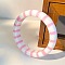 Resin Bangles, Stripe, Pearl Pink, Inner Diameter: 2.52 inch(6.4cm)