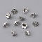 Alloy Bead Cap, 6-Petal, Flower, Antique Silver, 9x5mm, Hole: 1.5mm