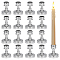 24Pcs Plastic Candlestick, Silver, 57.5x70mm, Inner Diameter: 25.5mm