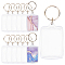 50Pcs Acrylic Photo Frame Keychain, with Iron Split Key Rings, Rectangle, Clear, 5.5x4cm