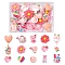 30Pcs 15 Styles Opaque and Transparent Resin Decoden Cabochons, Pink, 10~27x14~20x4.5~9mm, 2pcs/style