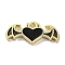 Alloy Enamel Pendants, Heart with Wing Charm, Golden, 9.5x20x2mm, Hole: 1.6mm