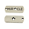 Tibetan Style Alloy Rectangle with Word Miracle Pendants, Cadmium Free & Lead Free, Antique Silver, 8x21x2mm, Hole: 2mm, about 532pcs/1000g