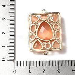 Подвески-коннекторы из латуни с прозрачным кубическим цирконием и кошачьим глазом&nbsp;KK-I276-34G