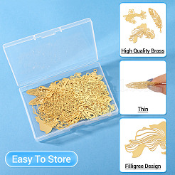 14 шт. 7 стиля латунных филигранных больших подвесок&nbsp;KKC-TA0001-06