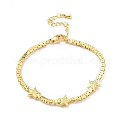 Звезда с эмалевым звеном с дурным глазом браслет с прозрачным кубическим цирконием теннисные цепочки BJEW-G650-01G