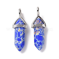 Подвески из синтетической синей императорской яшмы с заостренными концами&nbsp;G-K329-16P
