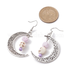 Серьги с подвесками из синтетического бирюзового сплава на Хэллоуин&nbsp;EJEW-JE05844-02