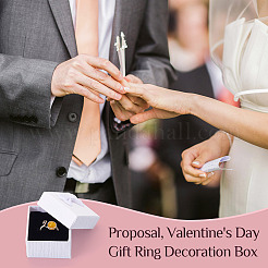 12 шт. 2-цветные квадратные подарочные коробки для хранения бумажных колец из картона&nbsp;CON-TA0001-23