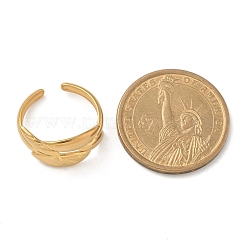 Кольца-манжеты из нержавеющей стали 304 в форме листа для унисекс&nbsp;RJEW-Q003-04G