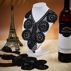 Кружевной воротник с вышивкой в виде подсолнухов&nbsp;LS-DIY-WH0308-324A