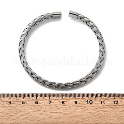 Плетеные браслеты-манжеты из нержавеющей стали 304 для женщин&nbsp;BJEW-A067-07P
