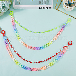 2 шт. двухцветные резиновые двухслойные цепные ремни для брюк&nbsp;AJEW-GF0011-20C