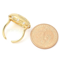 Латунные кольца из манжеты с прозрачным цирконием&nbsp;RJEW-M029-04G